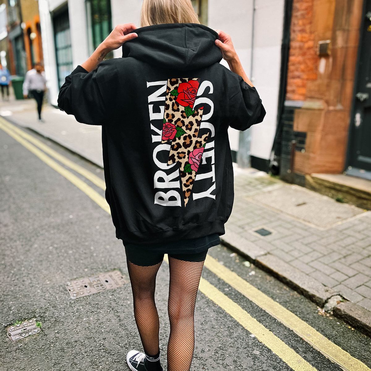 Roses And Animal Print Zip-Up Hoodie (Unisex)-Tattoo Clothing, Tattoo Zip-Up Hoodie, JH050-Broken Society