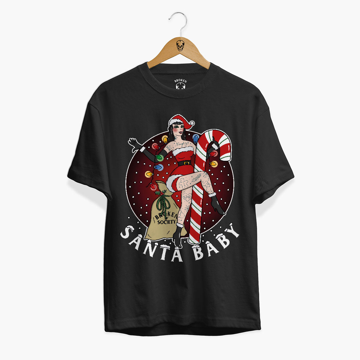 Santa Baby Christmas T-Shirt (Unisex)-Tattoo Clothing, Tattoo T-Shirt, EP01-Broken Society