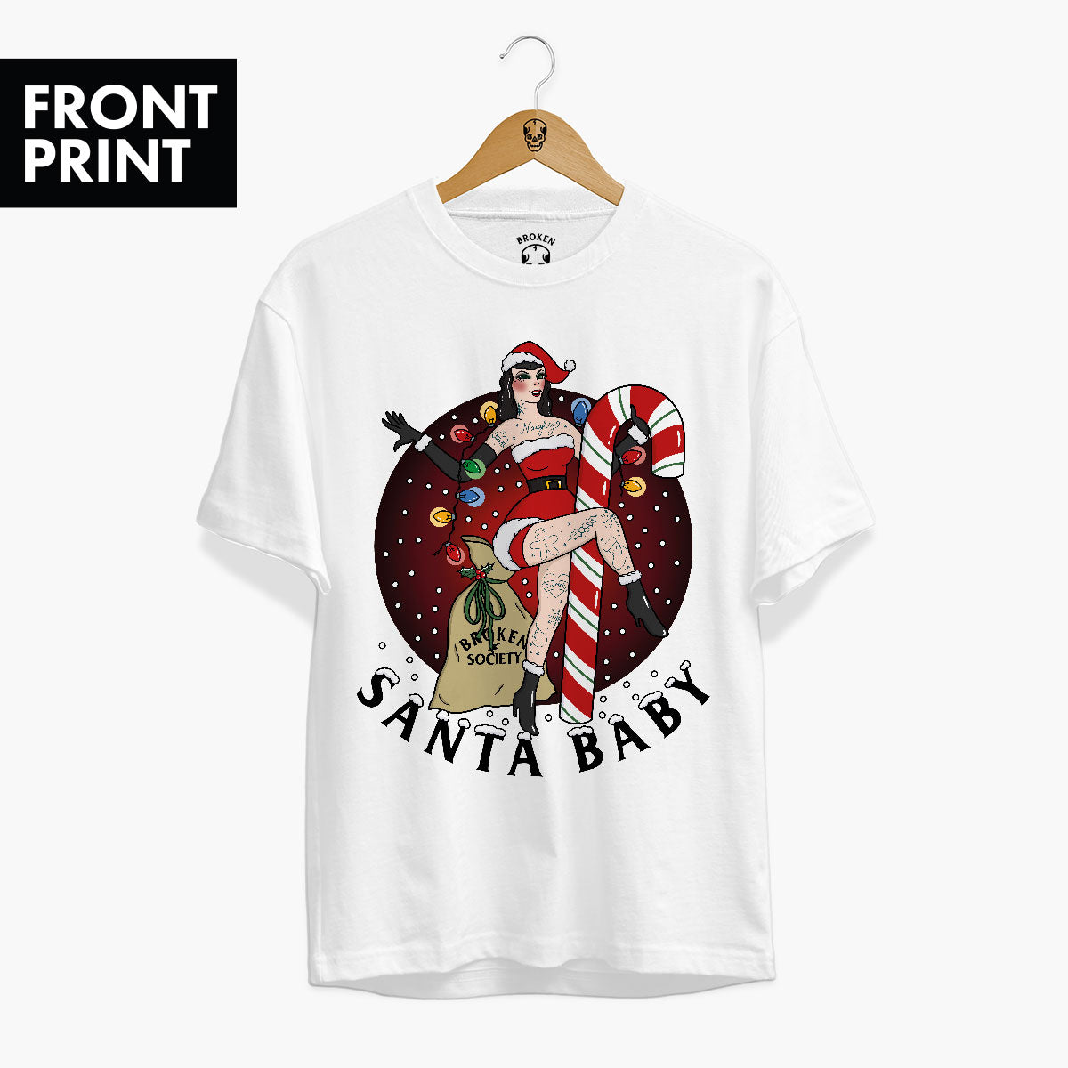Santa Baby Christmas T-Shirt (Unisex)-Tattoo Clothing, Tattoo T-Shirt, EP01-Broken Society
