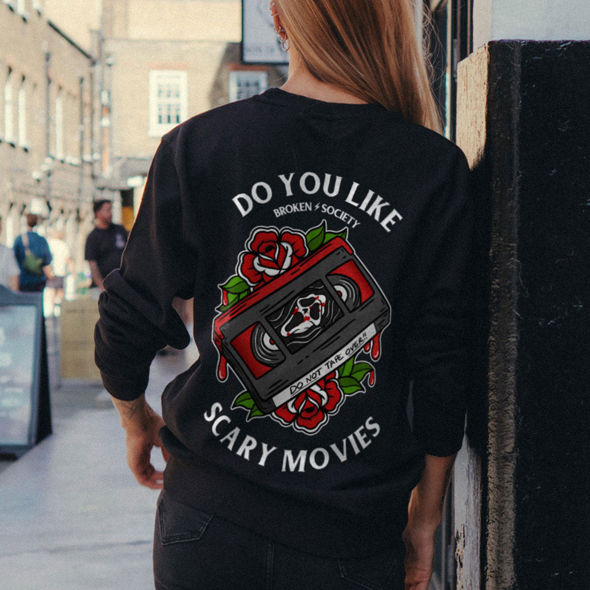 Scary Movies Sweatshirt (Unisex)-Tattoo Clothing, Tattoo Sweatshirt, JH030-Broken Society