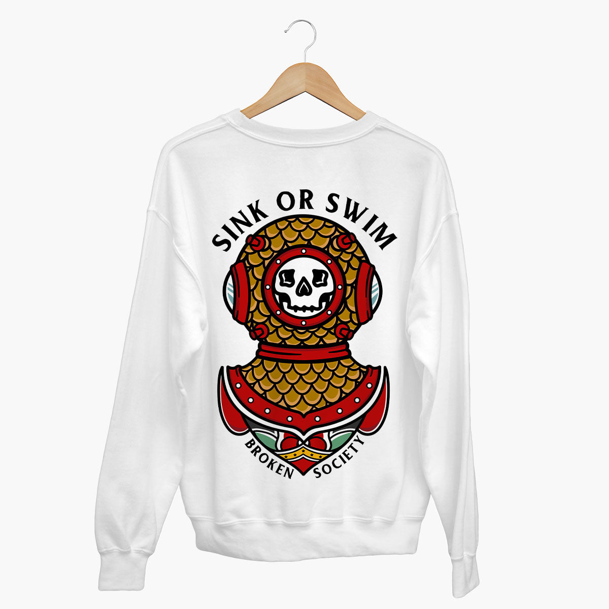 Sink Or Swim Sweatshirt (Unisex)-Tattoo Clothing, Tattoo Sweatshirt, JH030-Broken Society