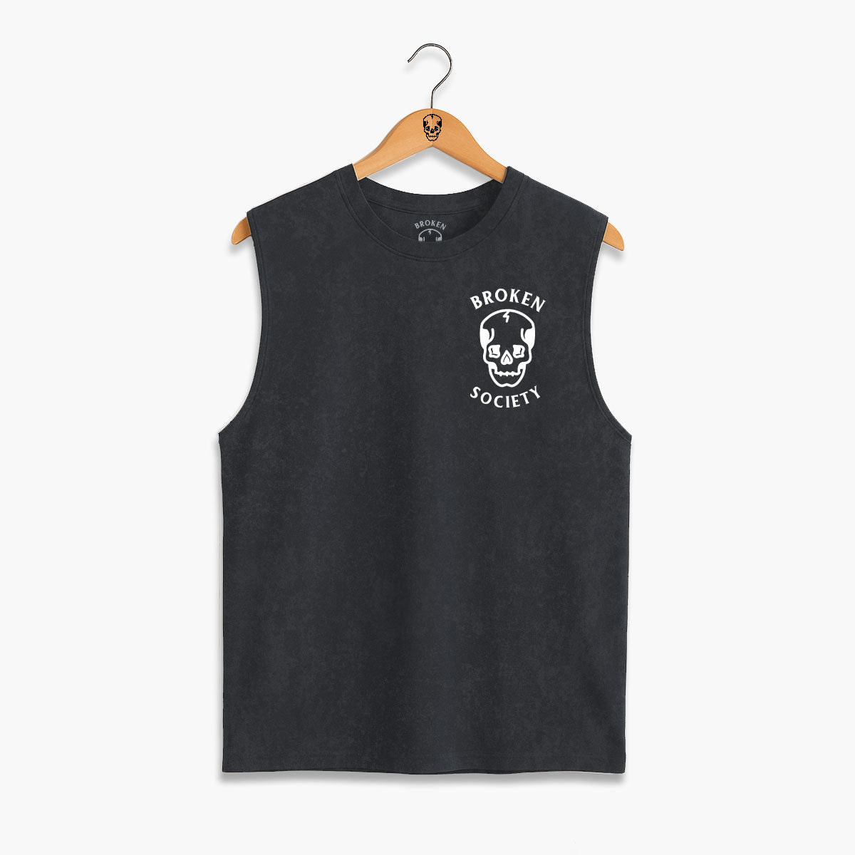Skull Front Print Sleeveless T-Shirt (Unisex)-Tattoo Clothing, Tattoo Sleeveless T-Shirt, EP01S-Broken Society