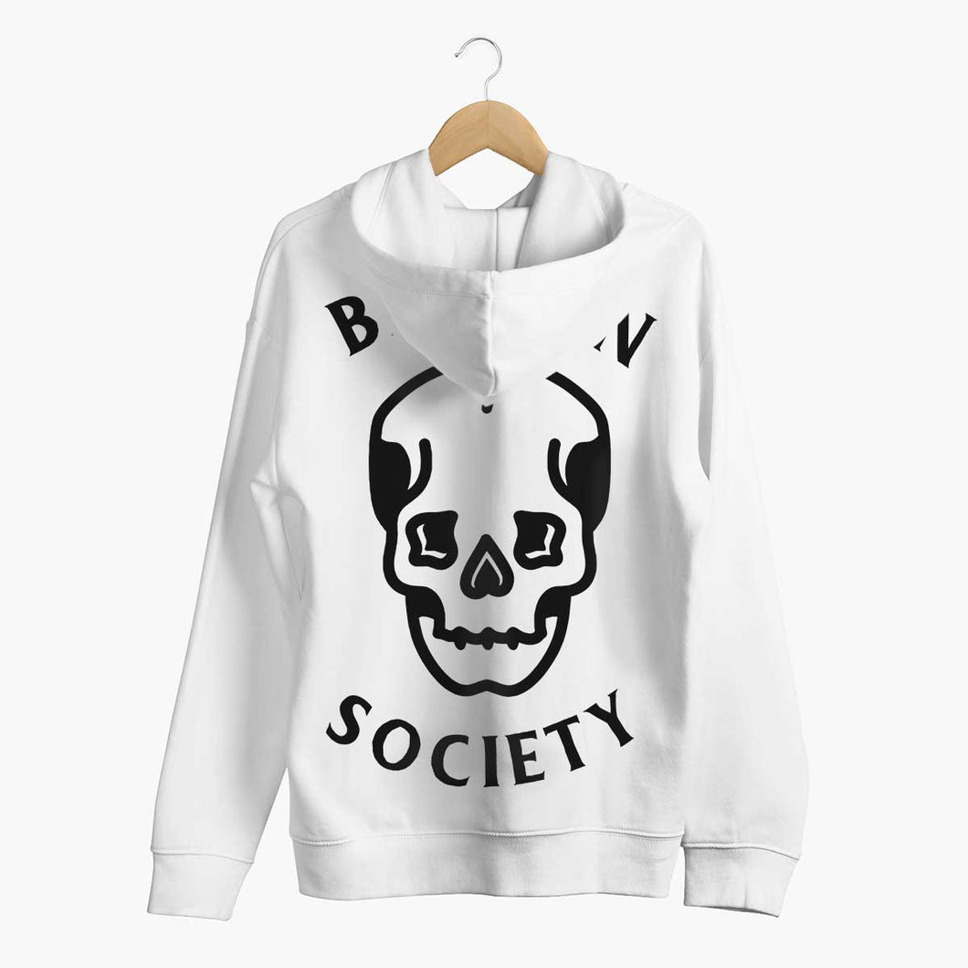 Broken Society Skull Hoodie (Unisex)-Tattoo Clothing, Tattoo Hoodie, JH001-Broken Society