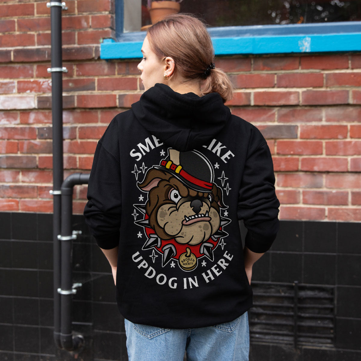 Smells Like Updog Hoodie (Unisex)-Tattoo Clothing, Tattoo Hoodie, JH001-Broken Society