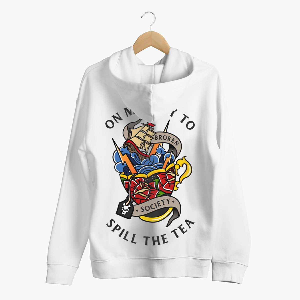 Spill The Tea Hoodie (Unisex)-Tattoo Clothing, Tattoo Hoodie, JH001-Broken Society