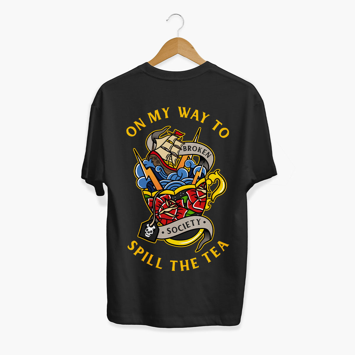 Spill The Tea T-Shirt (Unisex)-Tattoo Clothing, Tattoo T-Shirt, EP01-Broken Society