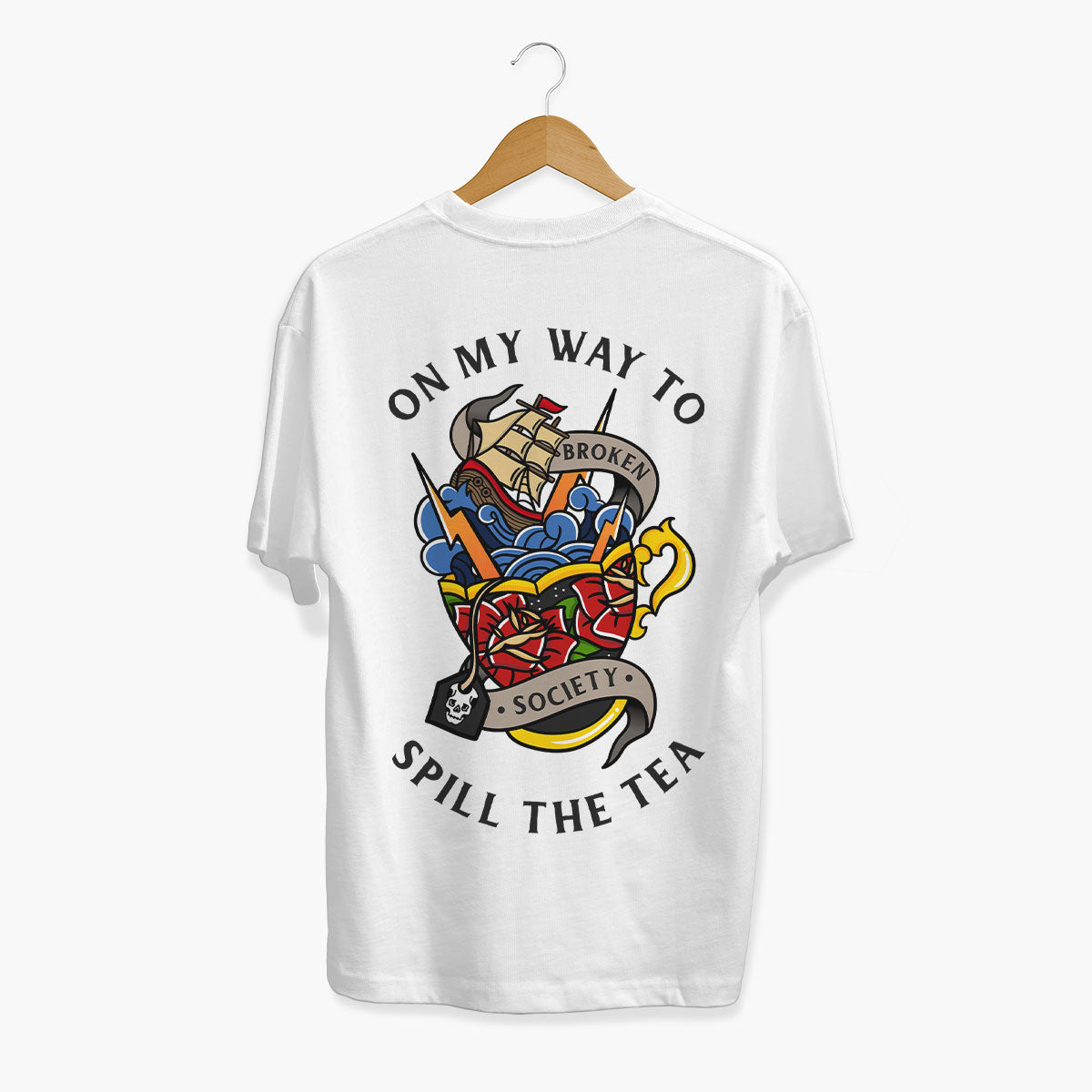 Spill The Tea T-Shirt (Unisex)-Tattoo Clothing, Tattoo T-Shirt, EP01-Broken Society