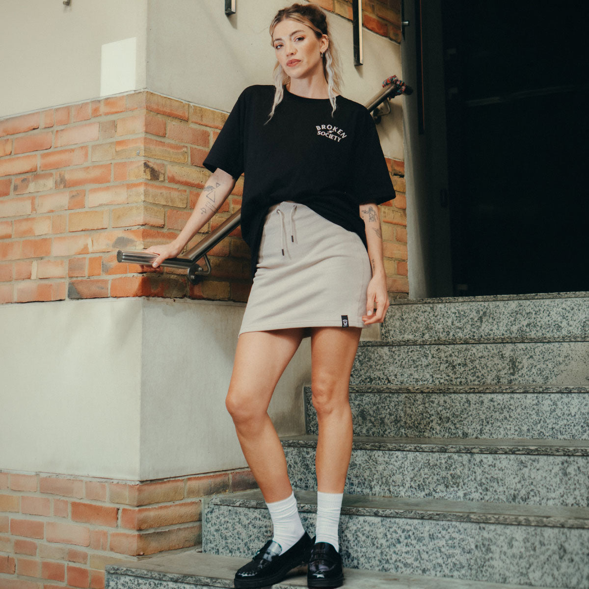 Sueded Skirt-Tattoo Clothing, Tattoo Skirt, EP343-Broken Society