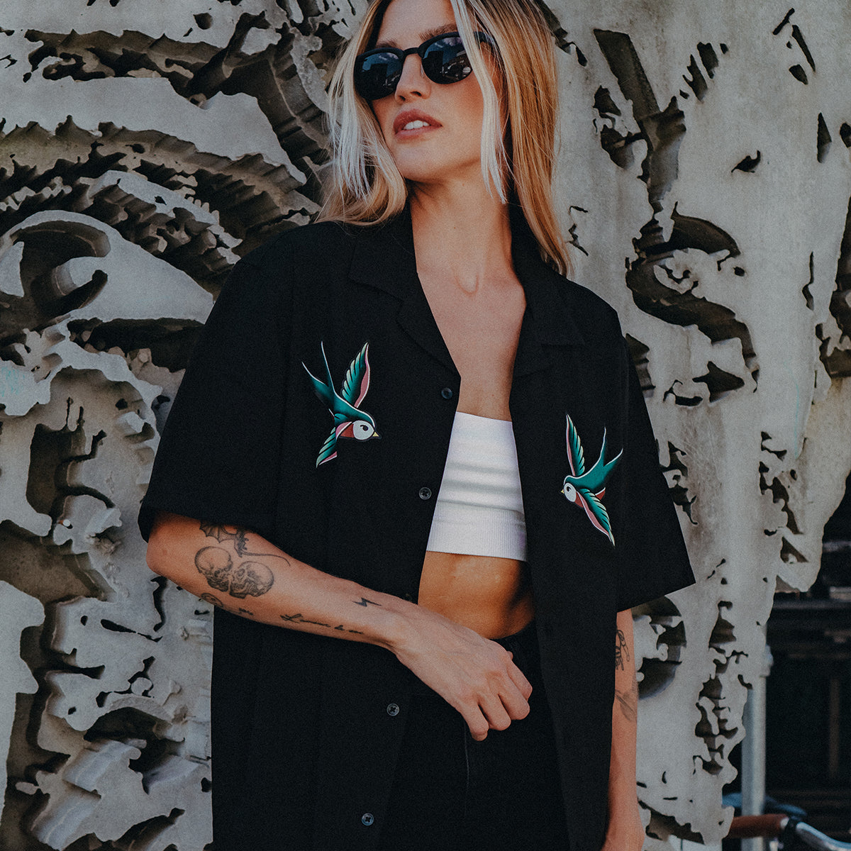 Swallows Havana Shirt (Unisex)-Tattoo Clothing, Tattoo Shirt, WB500-Broken Society