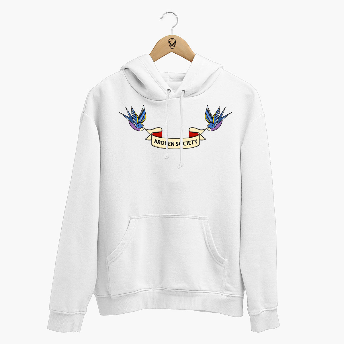 Swallows Hoodie (Unisex)-Tattoo Clothing, Tattoo Hoodie, JH001-Broken Society