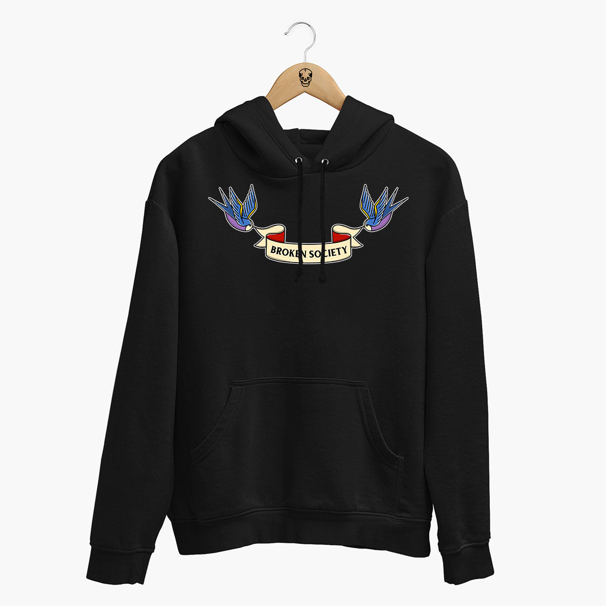 Swallows Hoodie (Unisex)-Tattoo Clothing, Tattoo Hoodie, JH001-Broken Society