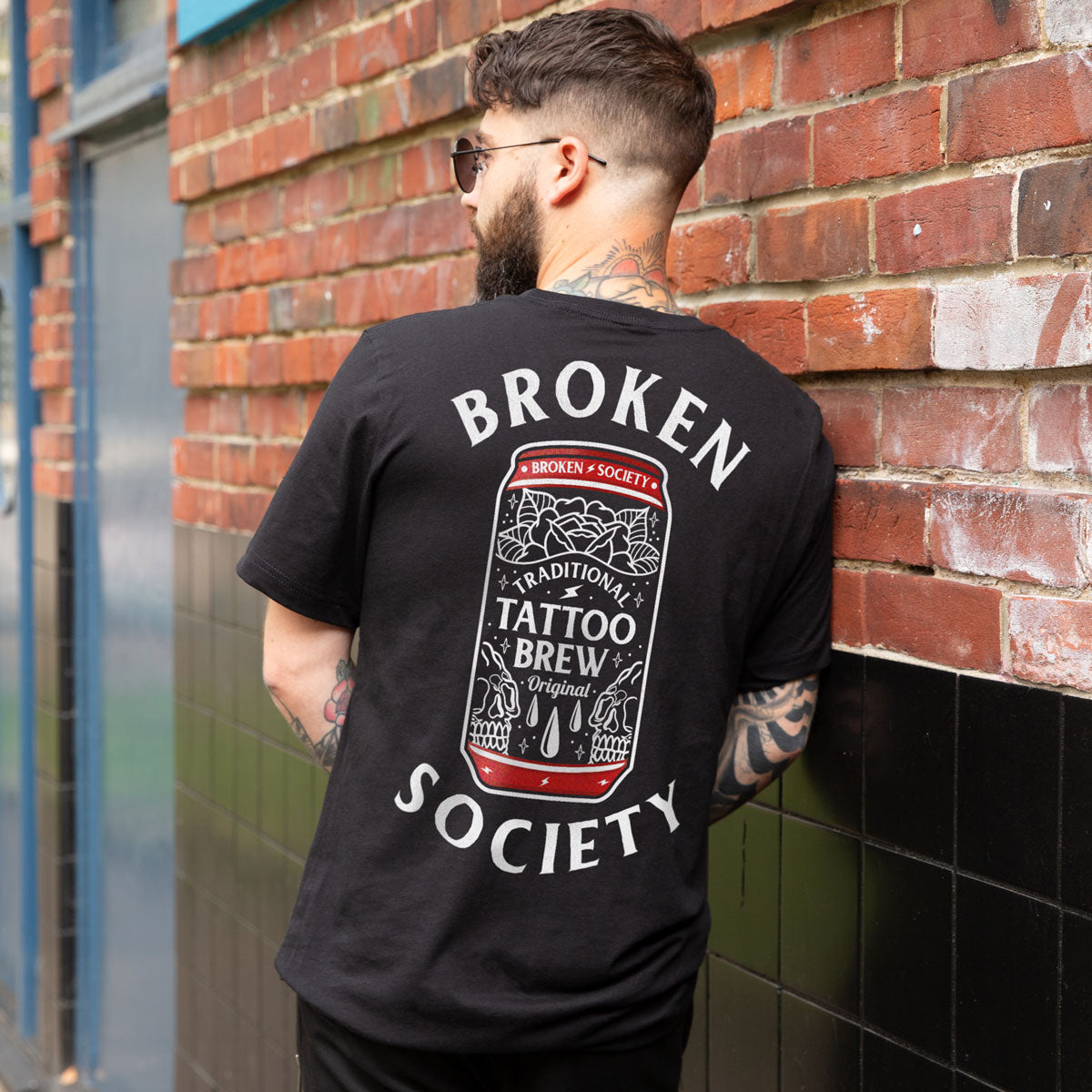 Tattoo Brew Back Print T-Shirt (Unisex) Broken Society