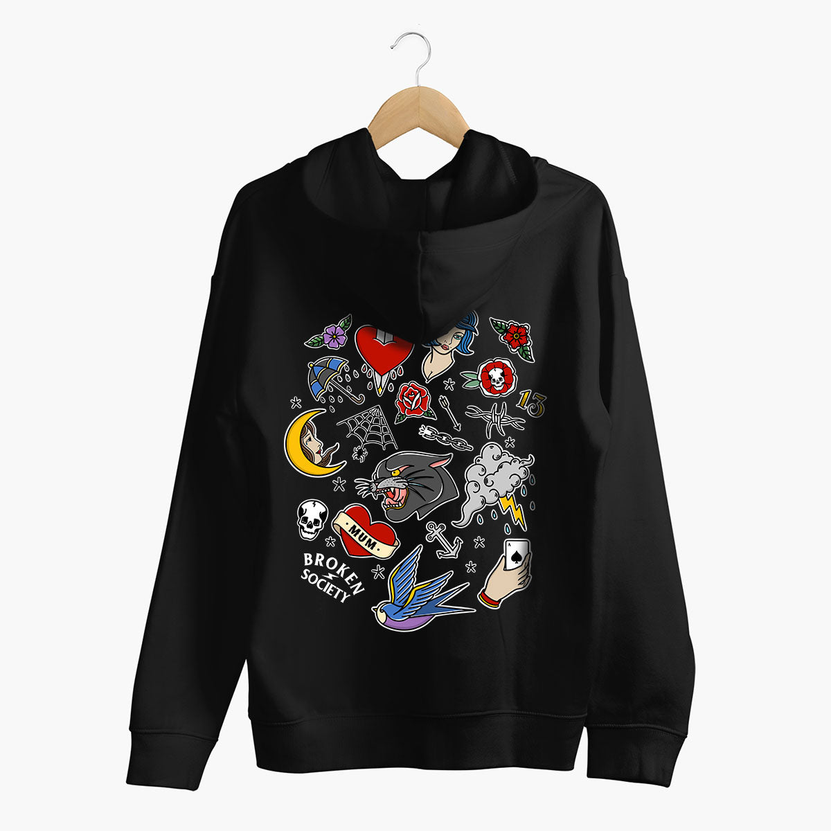 LIMITED: World Tattoo Day Hoodie (Unisex)-Tattoo Clothing, Tattoo Hoodie, JH001-Broken Society