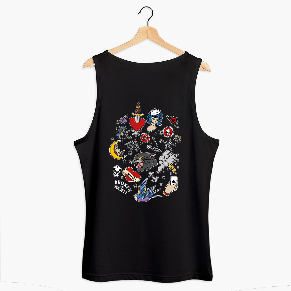 Tattoo Flash Sheet Tank (Unisex)-Tattoo Clothing, Tattoo Tank, 03980-Broken Society