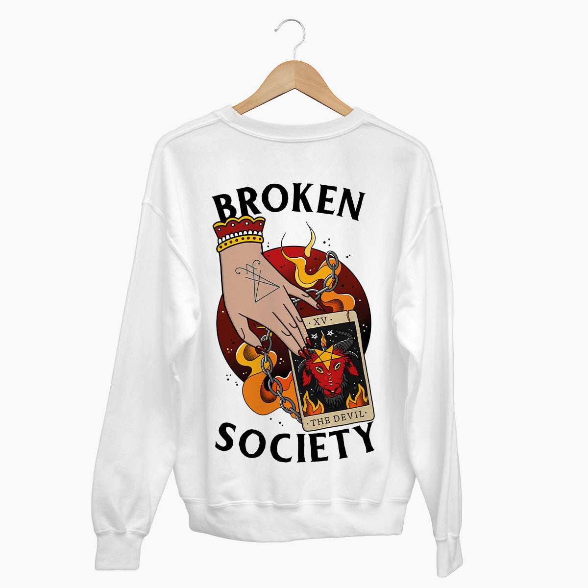 The Devil Tarot Sweatshirt (Unisex)-Tattoo Clothing, Tattoo Sweatshirt, JH030-Broken Society