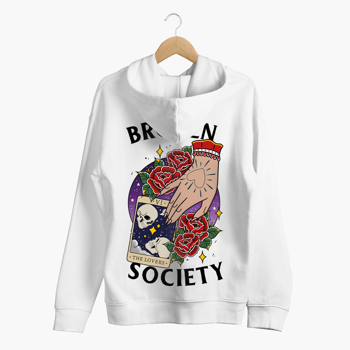 The Lovers Tarot Hoodie (Unisex)-Tattoo Clothing, Tattoo Hoodie, JH001-Broken Society