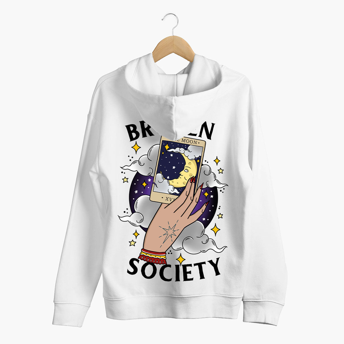 The Moon Tarot Hoodie (Unisex)-Tattoo Clothing, Tattoo Hoodie, JH001-Broken Society