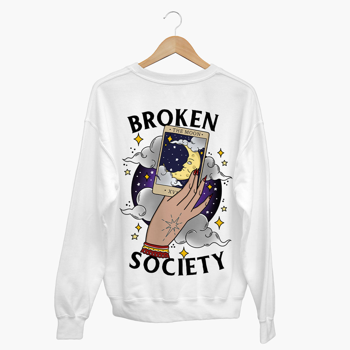 The Moon Tarot Sweatshirt (Unisex)-Tattoo Clothing, Tattoo Sweatshirt, JH030-Broken Society