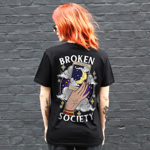 The Moon Tarot T-shirt (Unisex)-Tattoo Clothing, Tattoo T-Shirt, N03-Broken Society