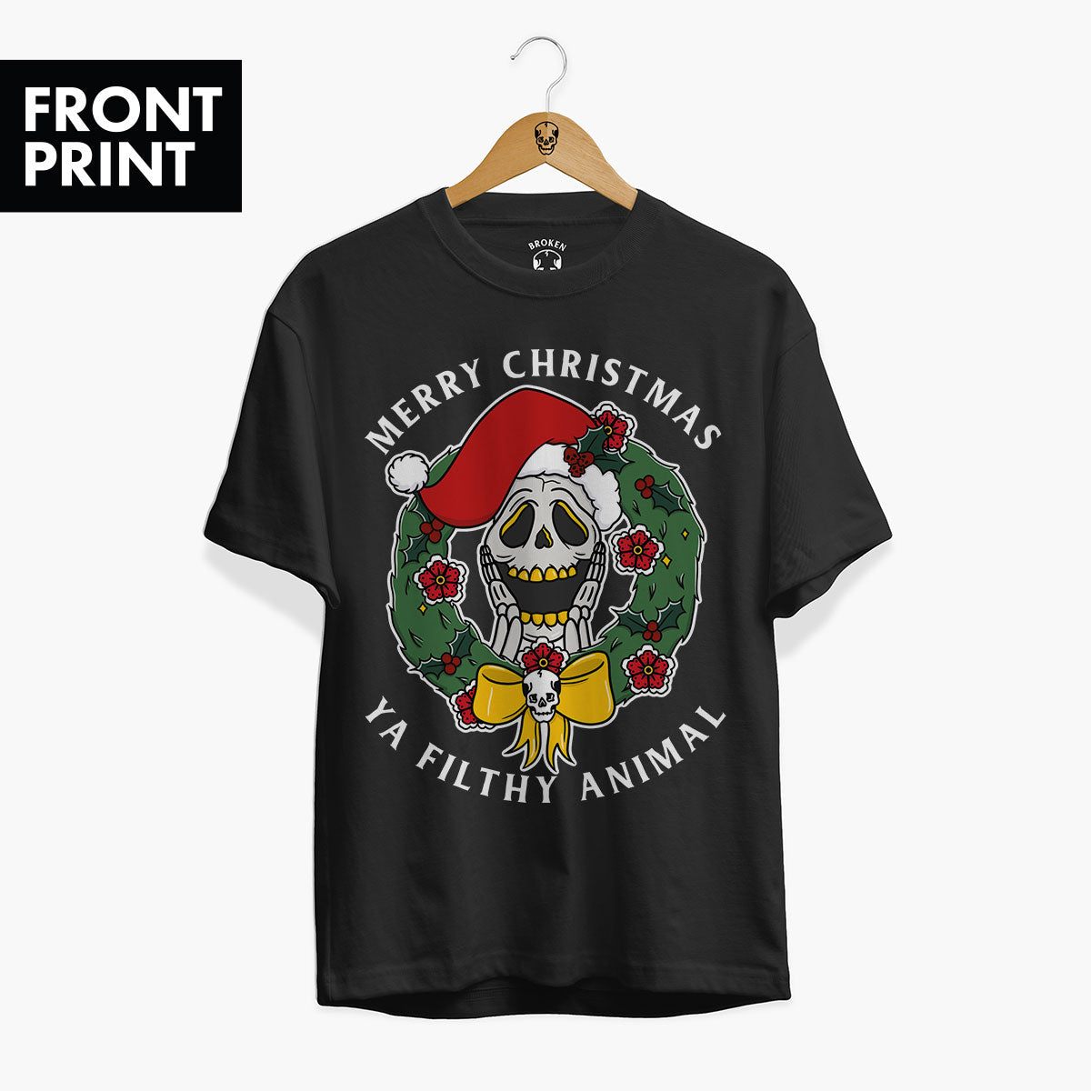 The Scream Christmas T-Shirt (Unisex)-Tattoo Clothing, Tattoo T-Shirt, EP01-Broken Society
