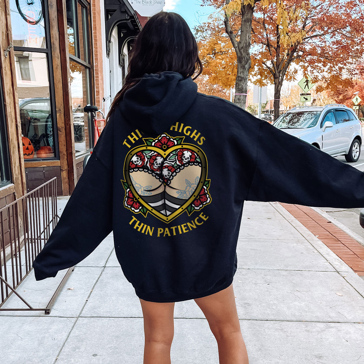 Thick Thighs Thin Patience Hoodie (Unisex) Broken Society