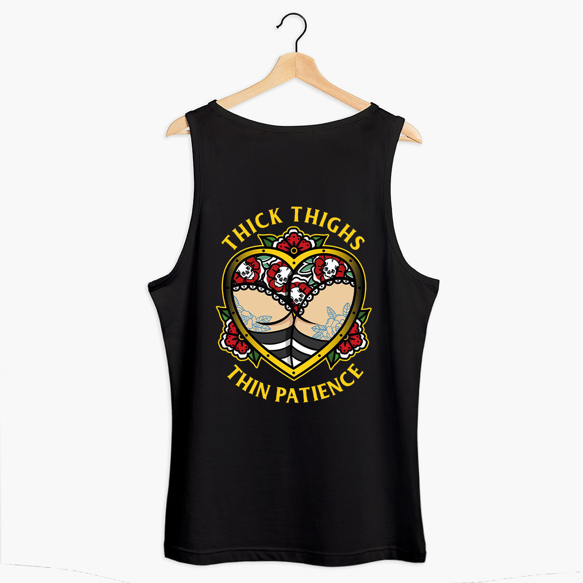 Thick Thighs Thin Patience Tank (Unisex)-Tattoo Clothing, Tattoo Tank, 03980-Broken Society