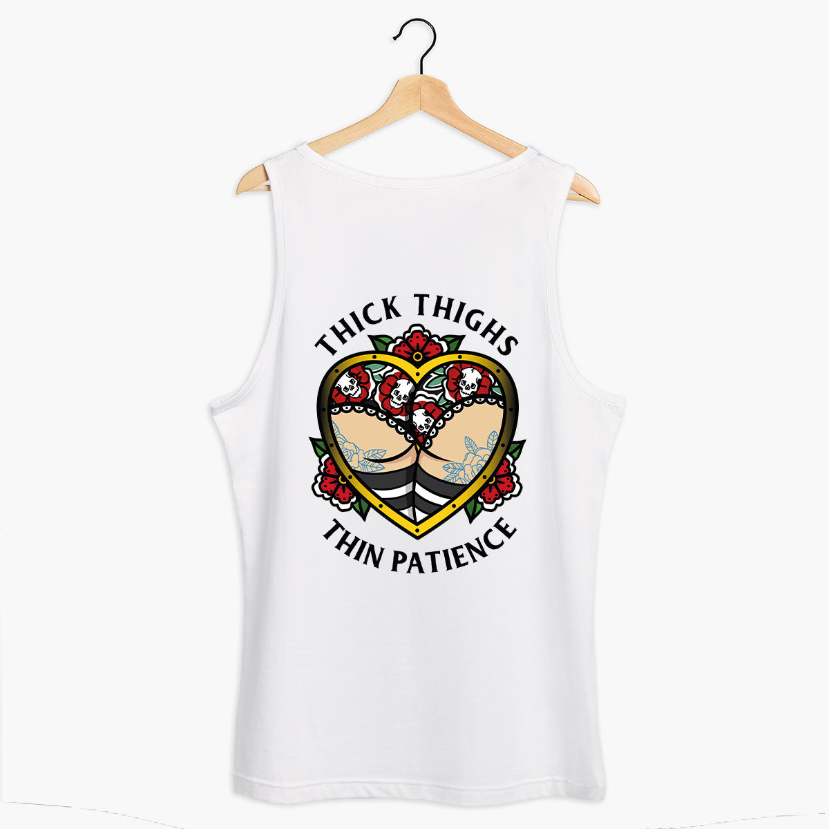 Thick Thighs Thin Patience Tank (Unisex)-Tattoo Clothing, Tattoo Tank, 03980-Broken Society