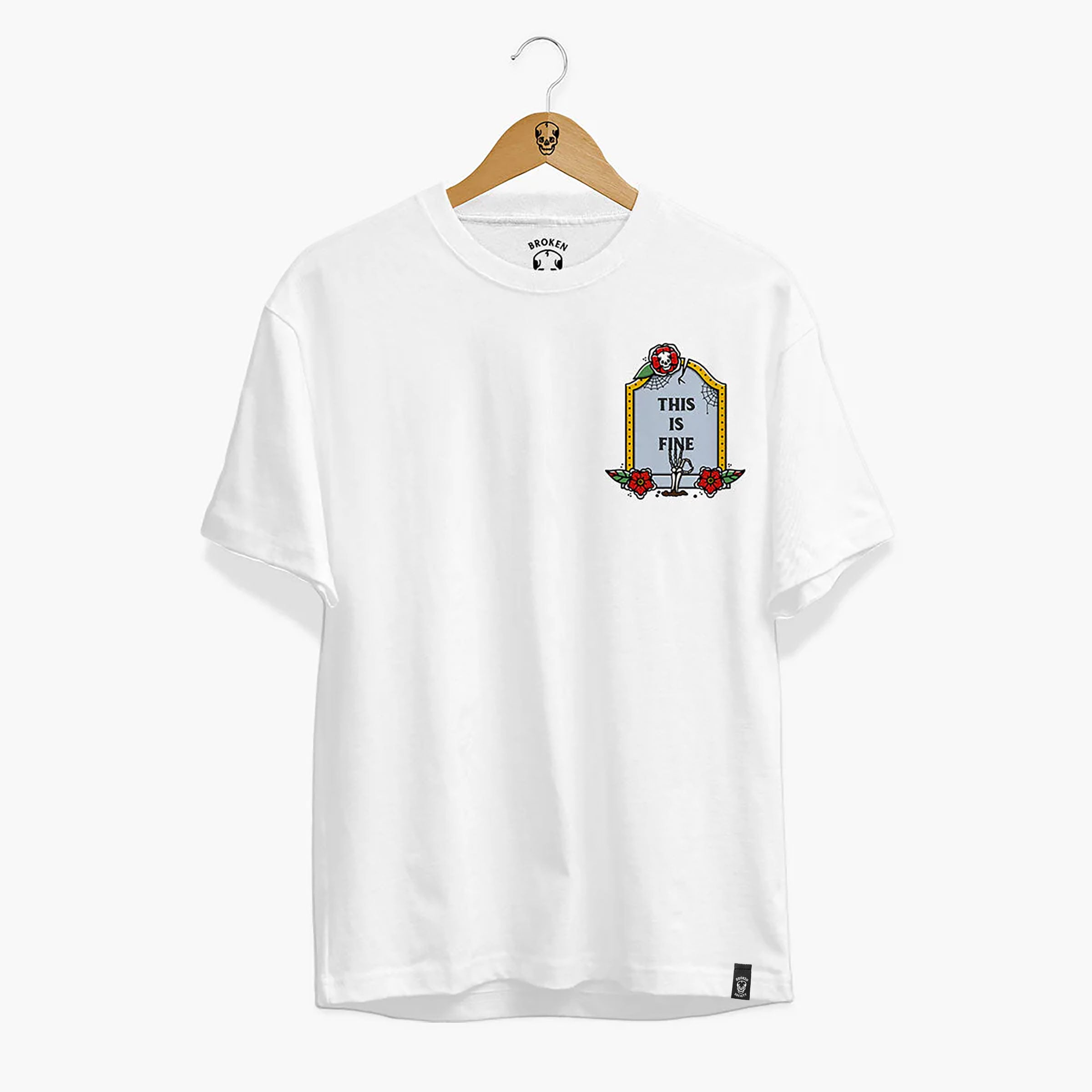 This Is Fine Front Print T-Shirt (Unisex)-Tattoo Clothing, Tattoo T-Shirt, EP01-Broken Society