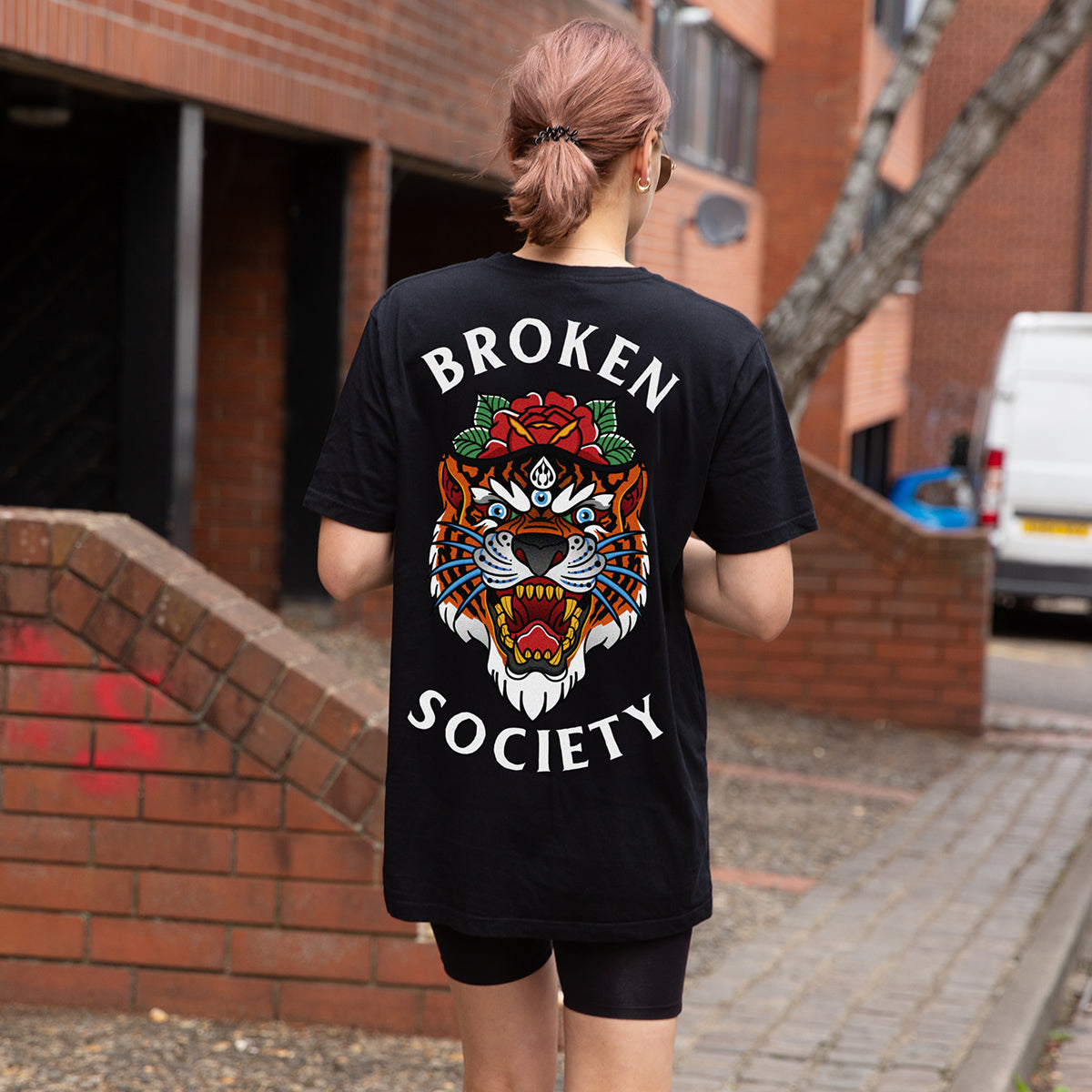 Tiger Rose T-Shirt (Unisex)-Tattoo Clothing, Tattoo T-Shirt, EP01-Broken Society