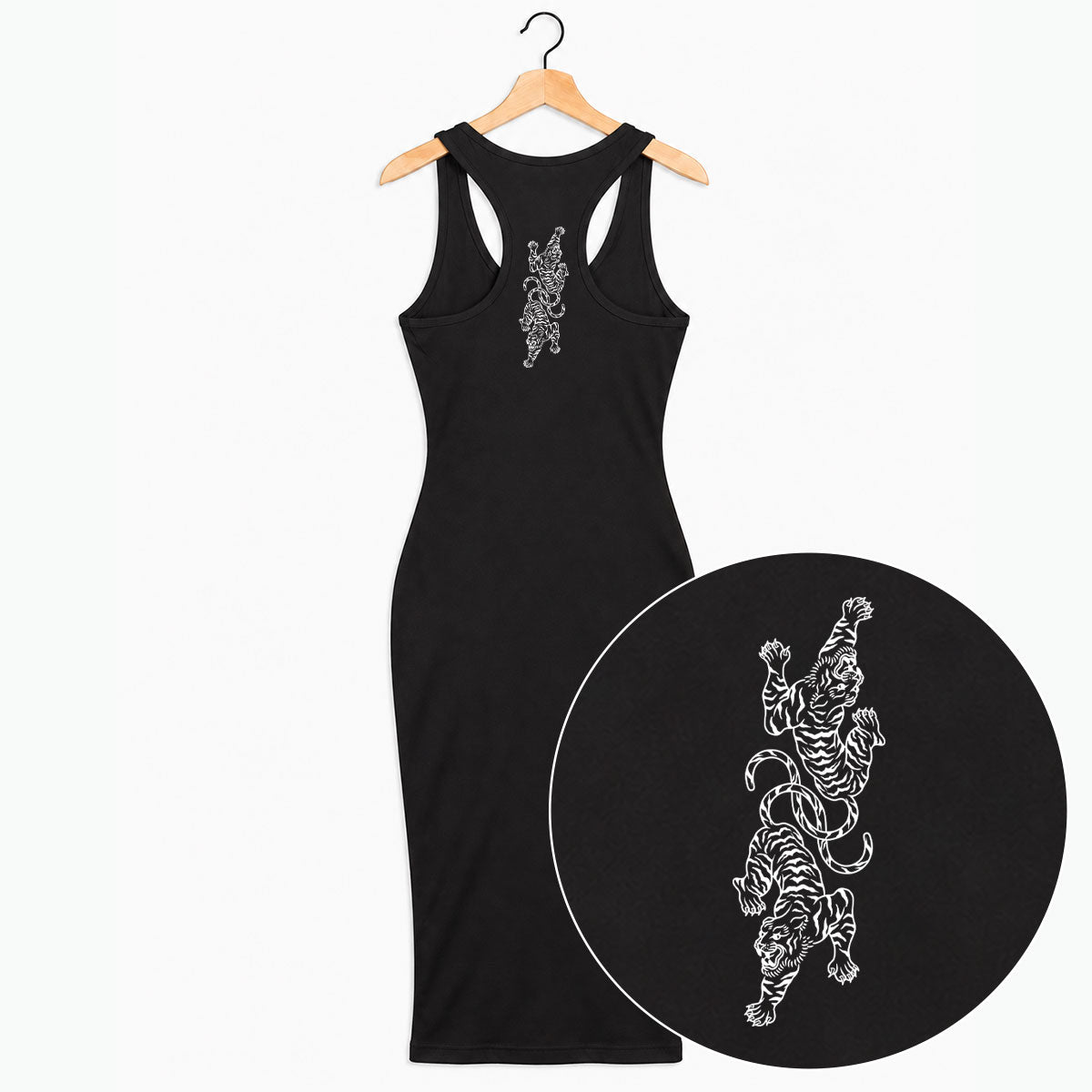 Tigers Bodycon Dress-Tattoo Clothing, Tattoo Bodycon Dress, SK114-Broken Society