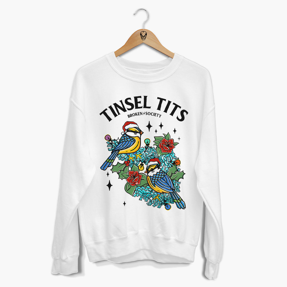 Tinsel Tits Christmas Jumper (Unisex)-Tattoo Clothing, Tattoo Sweatshirt, JH030-Broken Society