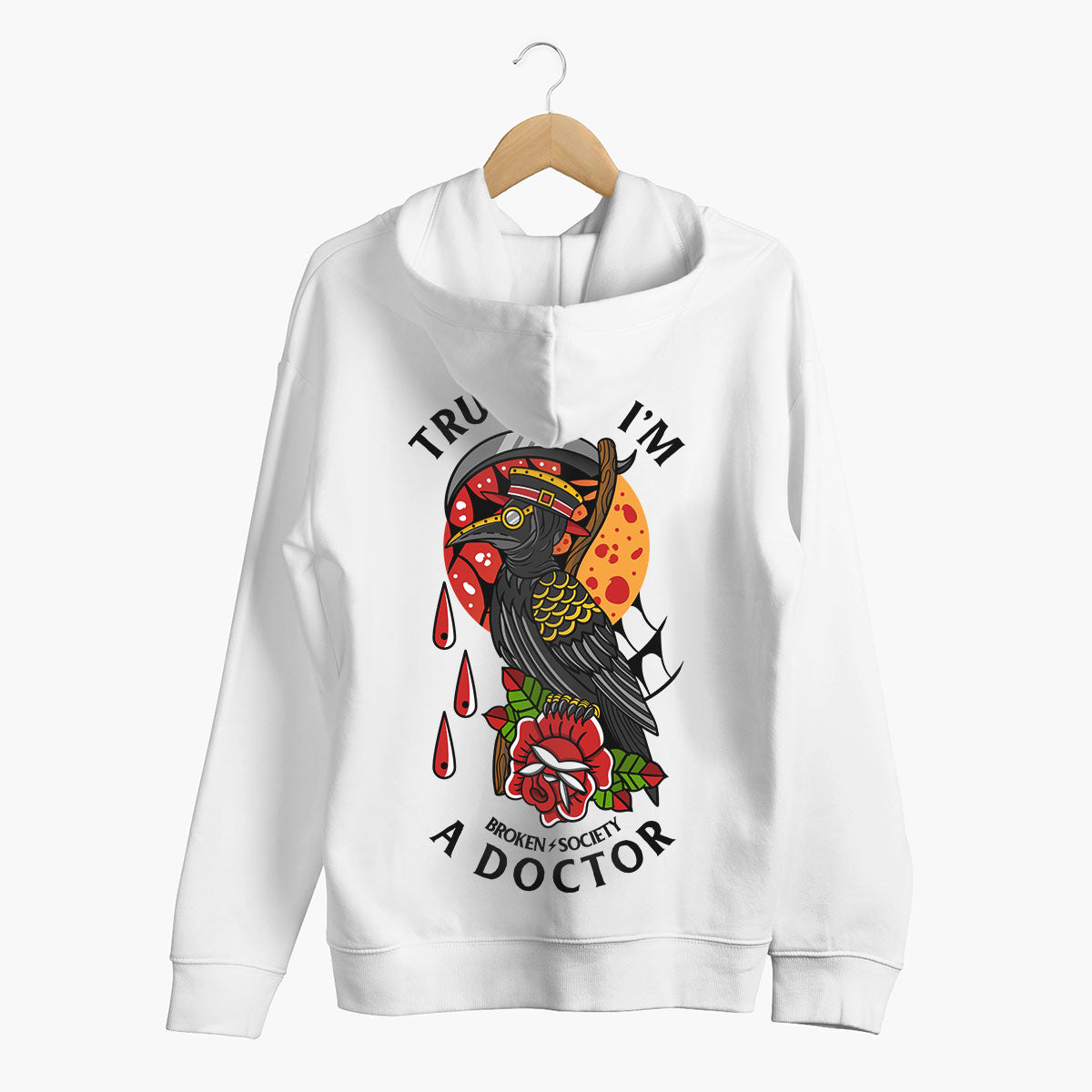 Trust Me I'm A Doctor Hoodie (Unisex)-Tattoo Clothing, Tattoo Hoodie, JH001-Broken Society