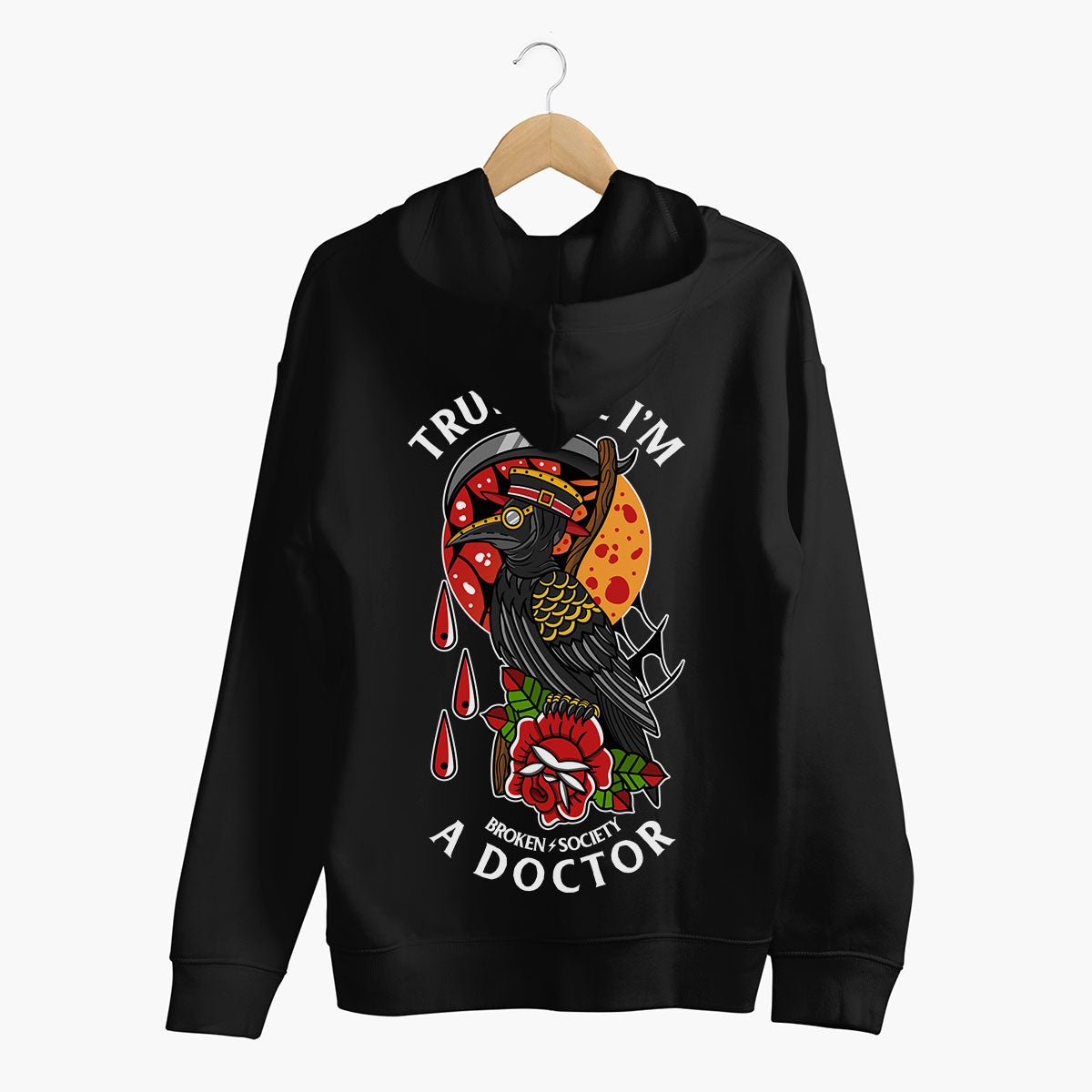 Trust Me I'm A Doctor Hoodie (Unisex)-Tattoo Clothing, Tattoo Hoodie, JH001-Broken Society
