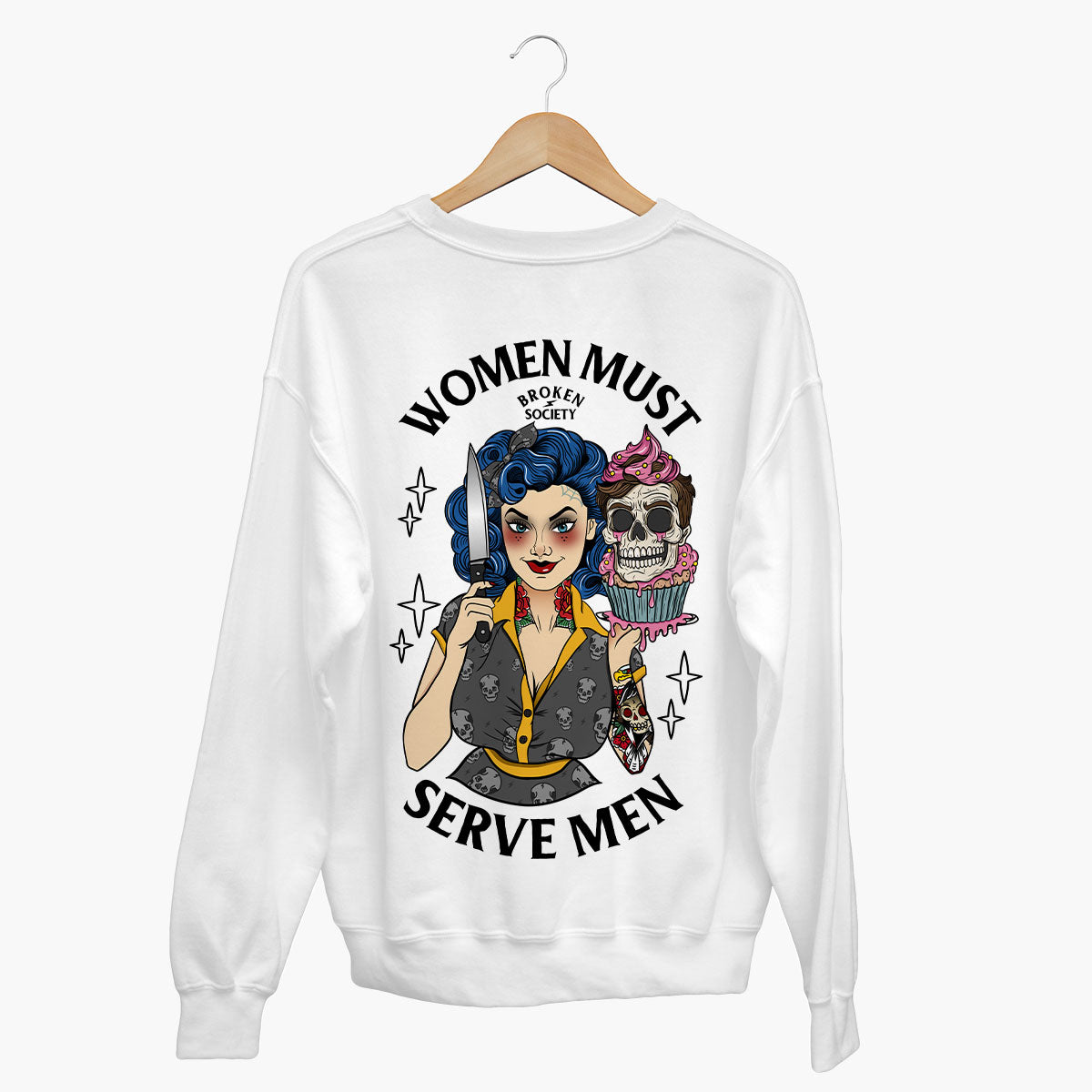 Women Must Serve Sweatshirt (Unisex)-Tattoo Clothing, Tattoo Sweatshirt, JH030-Broken Society