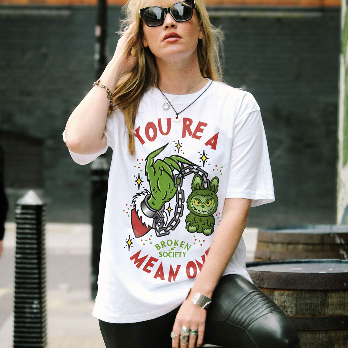 You're A Mean One Christmas T-Shirt (Unisex)-Tattoo Clothing, Tattoo T-Shirt, EP01-Broken Society