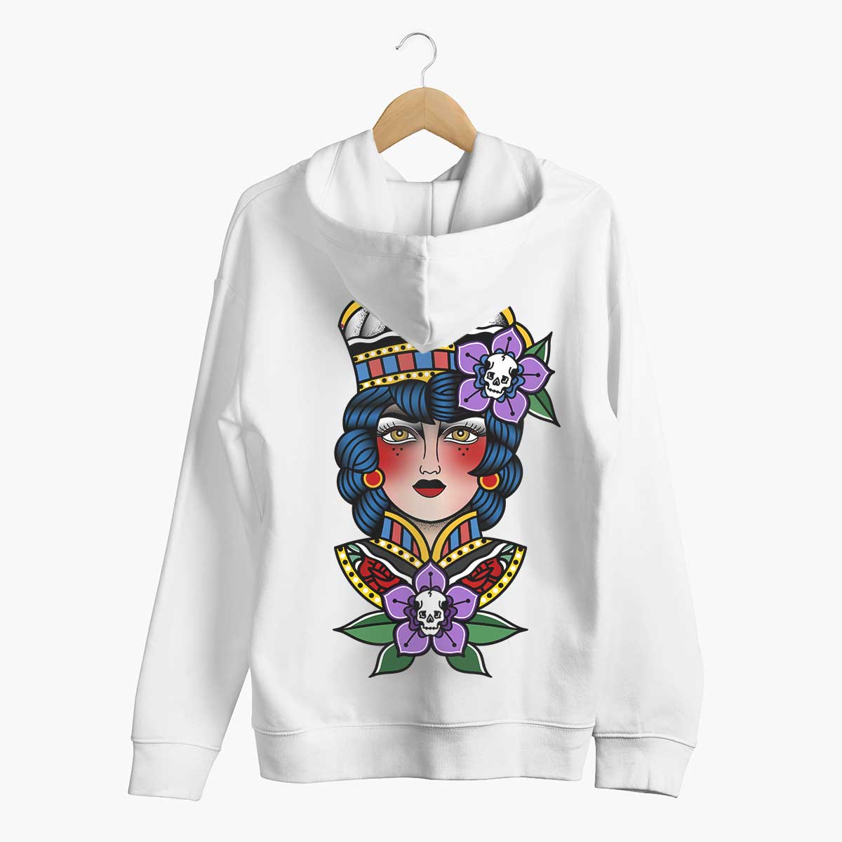 Flower Girl Hoodie (Unisex)-Tattoo Clothing, Tattoo Hoodie, JH001-Broken Society