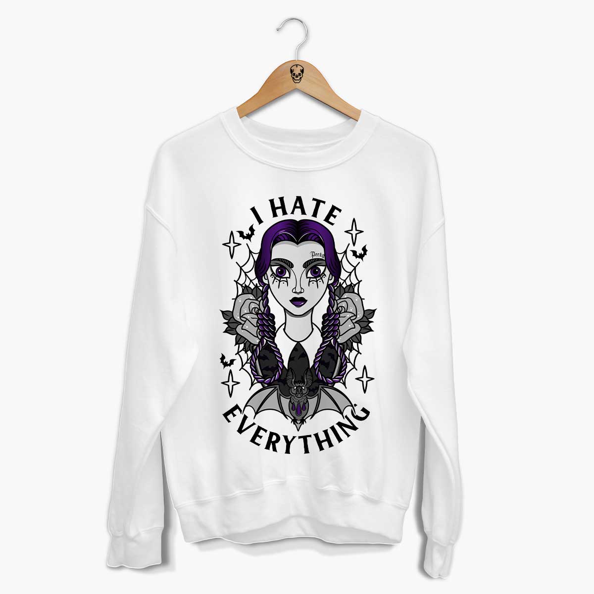 Wednesday Addams Sweatshirt (Unisex)-Tattoo Clothing, Tattoo Sweatshirt, JH030-Broken Society