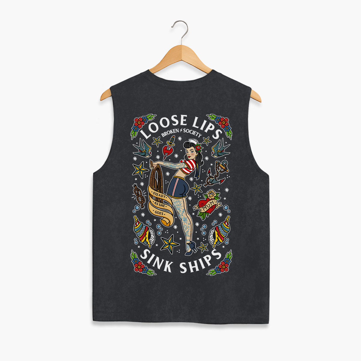 Loose Lips Sink Ships Sleeveless T-Shirt (Unisex)