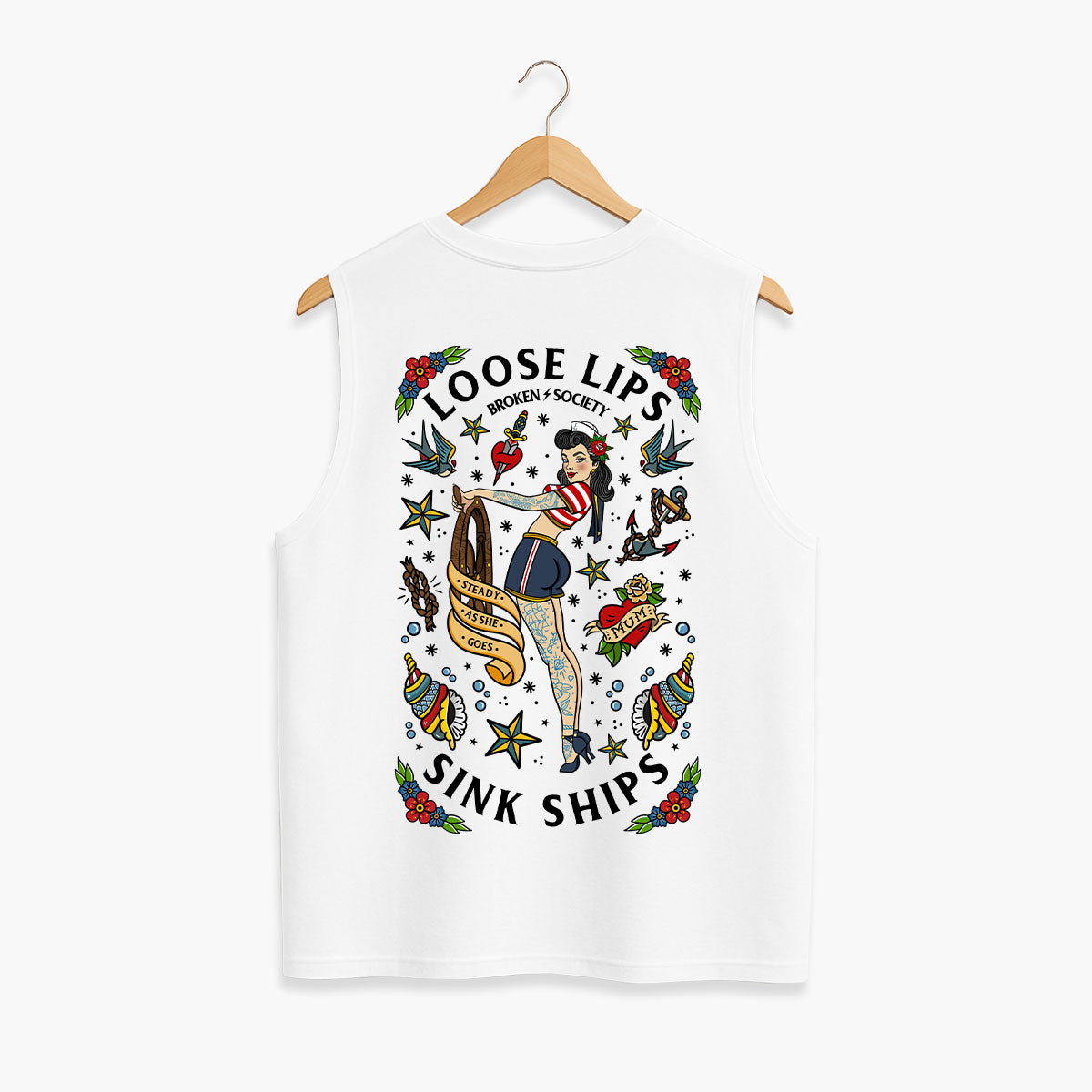 Loose Lips Sink Ships Sleeveless T-Shirt (Unisex)