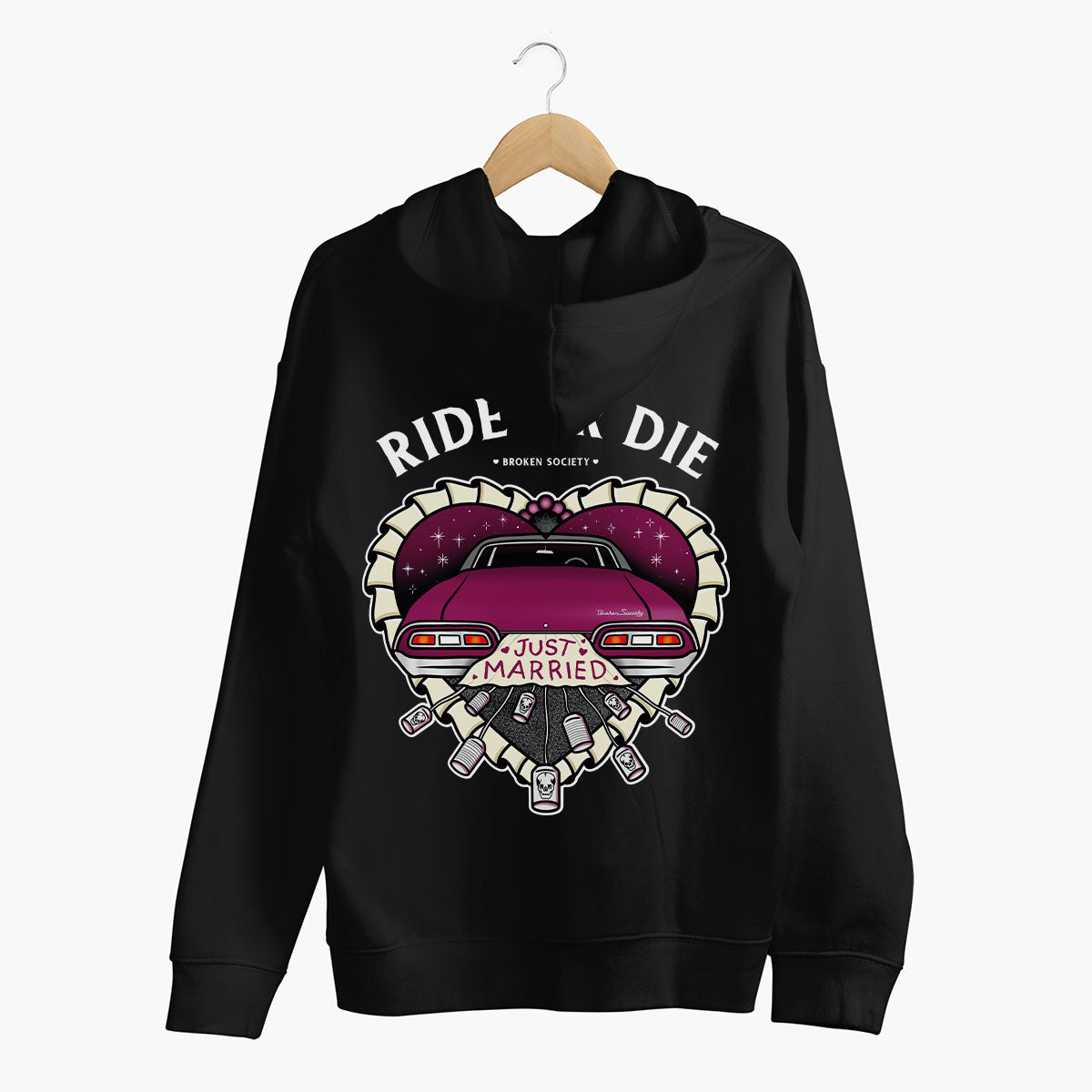 Ride Or Die Hoodie (Unisex)-Tattoo Clothing, Tattoo Hoodie, JH001-Broken Society