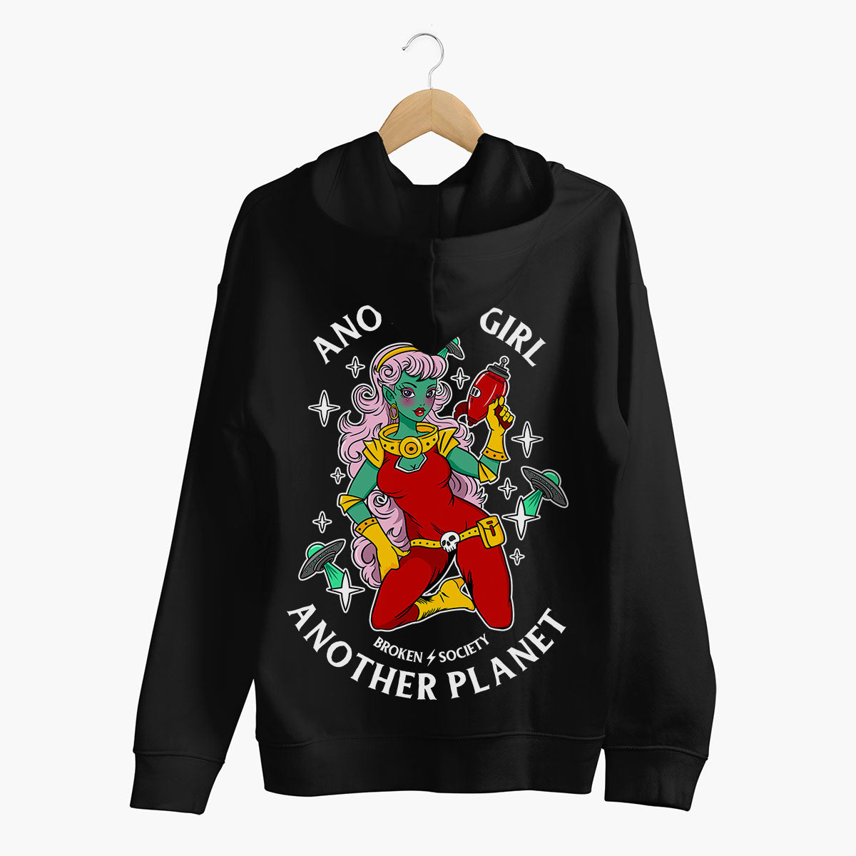 Another Girl Another Planet Hoodie (Unisex)-Tattoo Clothing, Tattoo Hoodie, JH001-Broken Society