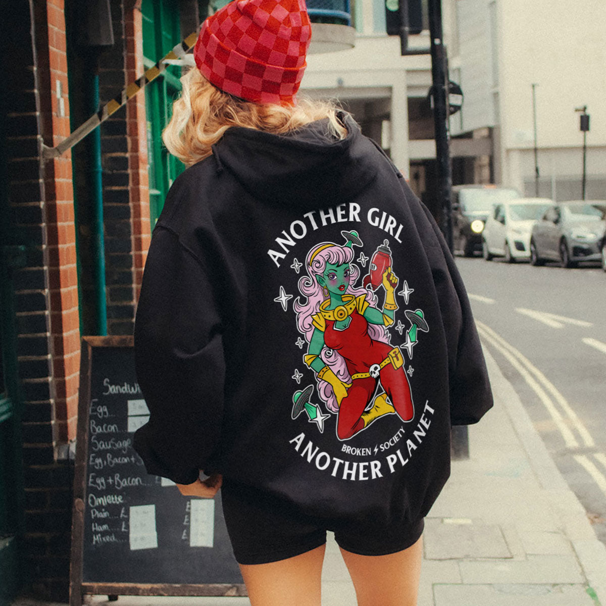 Another Girl Another Planet Hoodie (Unisex)-Tattoo Clothing, Tattoo Hoodie, JH001-Broken Society