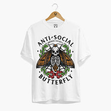 Cargar imagen en el visor de la galería, Anti-Social Butterfly Front Print T-shirt (Unisex)-Tattoo Clothing, Tattoo T-Shirt, EP01-Broken Society