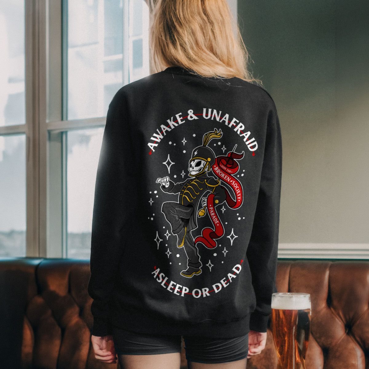 Awake And Unafraid Sweatshirt (Unisex)-Tattoo Clothing, Tattoo Sweatshirt, JH030-Broken Society