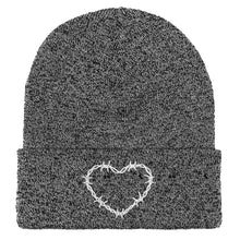 Load image into Gallery viewer, Barbed Wire Heart Embroidered Beanie (Unisex)-Tattoo Apparel, Tattoo Accessories, Tattoo Gift, Tattoo Beanie, BB45-Broken Society