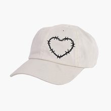 Load image into Gallery viewer, Barbed Wire Heart Embroidered Dad Cap-Tattoo Clothing, Tattoo Accessories, Tattoo Gift, Tattoo Dad Cap, BB653-Broken Society