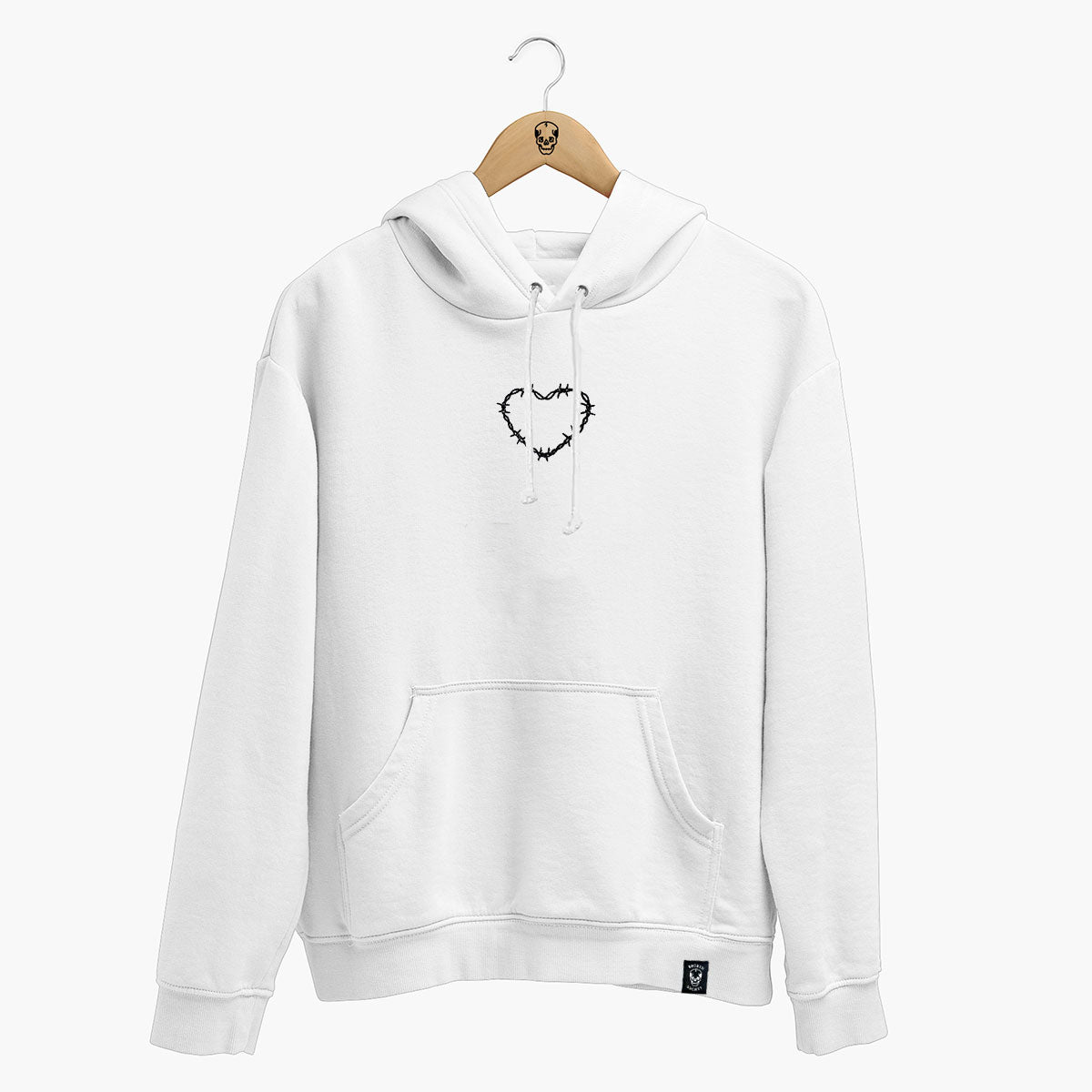 Barbed Wire Heart Embroidered Hoodie (Unisex)-Tattoo Clothing, Tattoo Hoodie, JH001-Broken Society