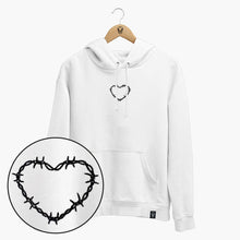 Cargar imagen en el visor de la galería, Barbed Wire Heart Embroidered Hoodie (Unisex)-Tattoo Clothing, Tattoo Hoodie, JH001-Broken Society