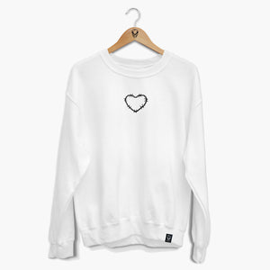 Barbed Wire Heart Embroidered Sweatshirt (Unisex)-Tattoo Clothing, Tattoo Sweatshirt, JH030-Broken Society