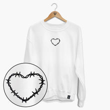 Laden Sie das Bild in den Galerie-Viewer, Barbed Wire Heart Embroidered Sweatshirt (Unisex)-Tattoo Clothing, Tattoo Sweatshirt, JH030-Broken Society
